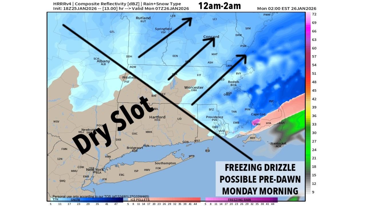 Massachusetts, Connecticut, Rhode Island, New Hampshire, Vermont, New York, and Pennsylvania Dig Out as Heavy Snow Continues Overnight, Dry Slot Arrives, and More Snow Follows Monday