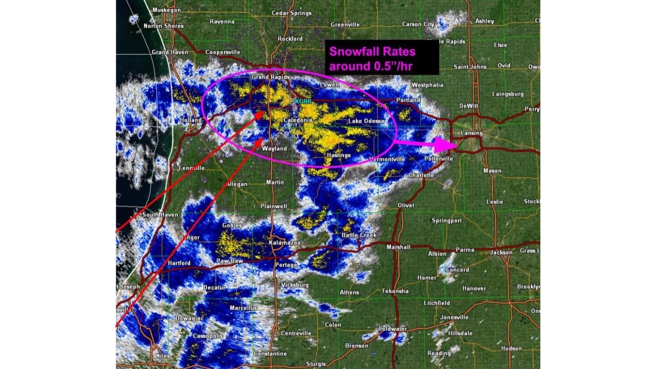 Michigan Snow Squalls Trigger Hazardous Travel Along I-96 as Rapid Accumulation and Near-Whiteout Conditions Develop