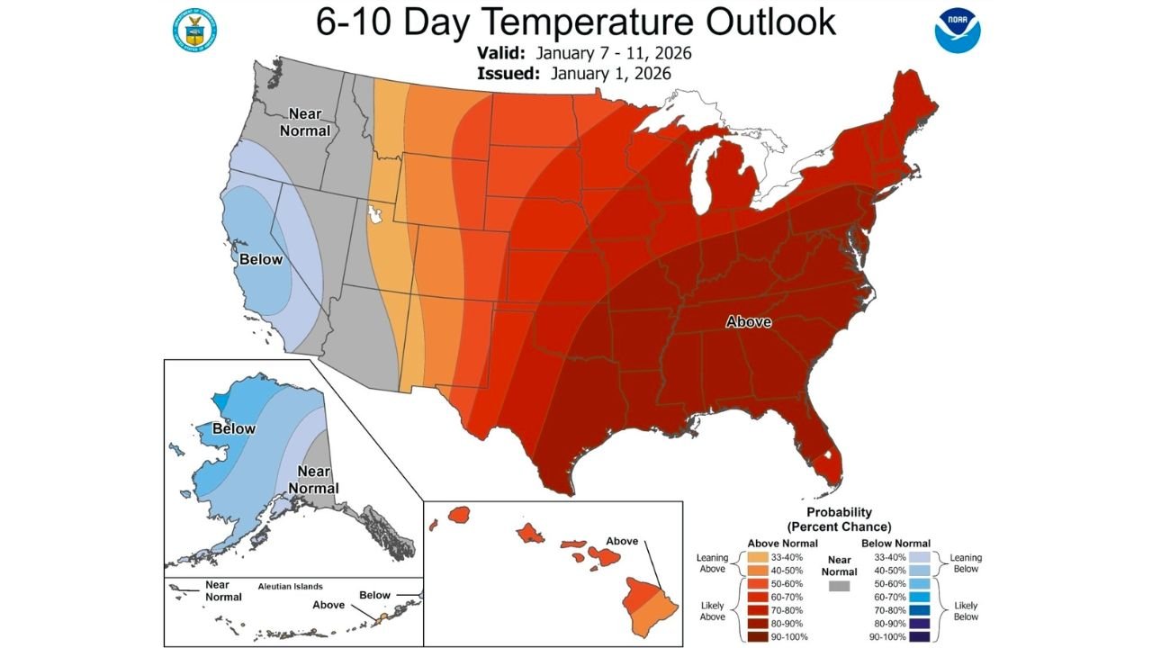 Mid-January Warm Spell Brings Above-Normal Temperatures to Illinois, Indiana, Ohio, Michigan, Pennsylvania, Kentucky, Tennessee, and New York