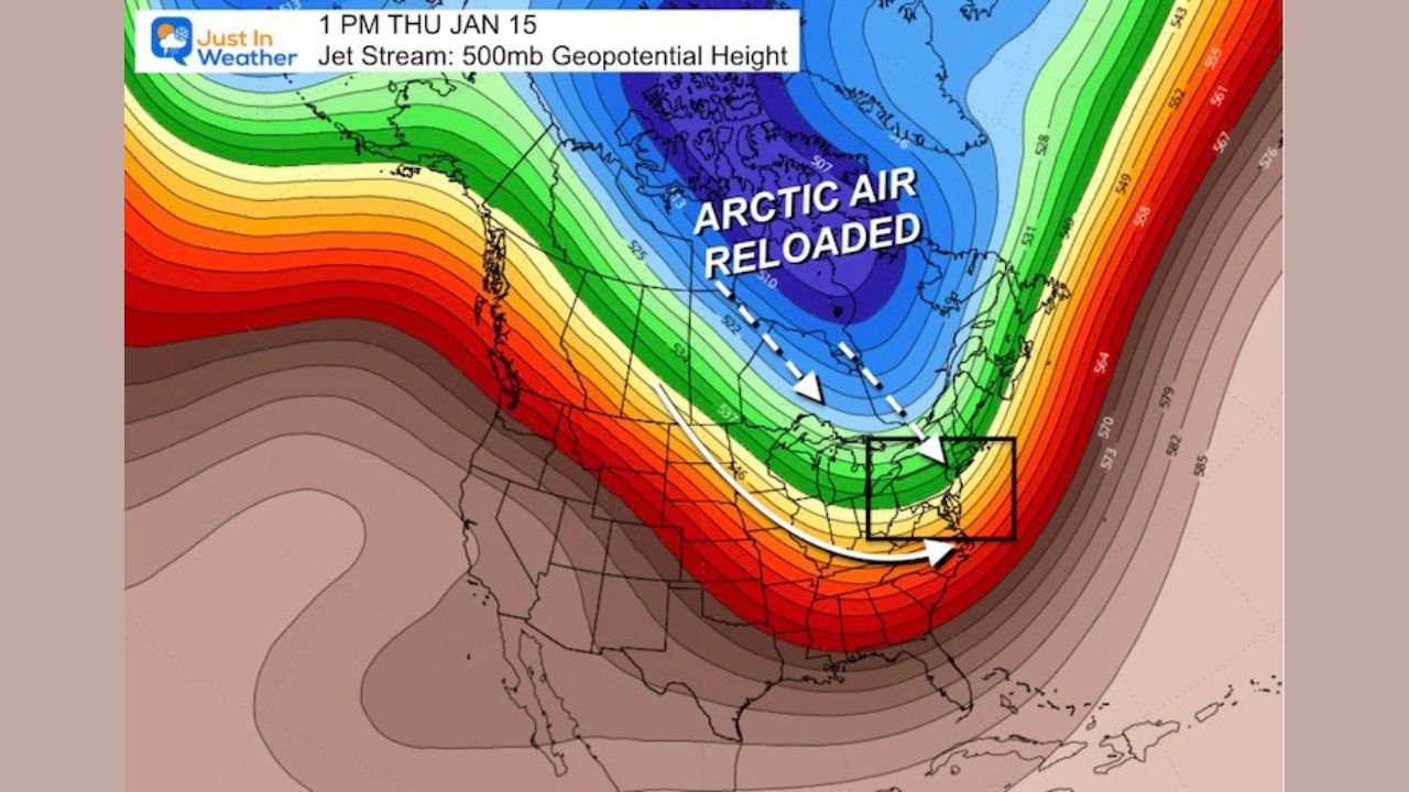 New York, Pennsylvania, New Jersey, Maryland, Virginia, and North Carolina Could See a More Active Winter Pattern After Mid-January as Jet Stream Signals Shif