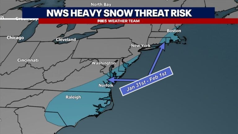 North Carolina, Virginia, New Jersey, and New England in Focus as WPC Flags Highest Risk for Heavy Snow This Weekend