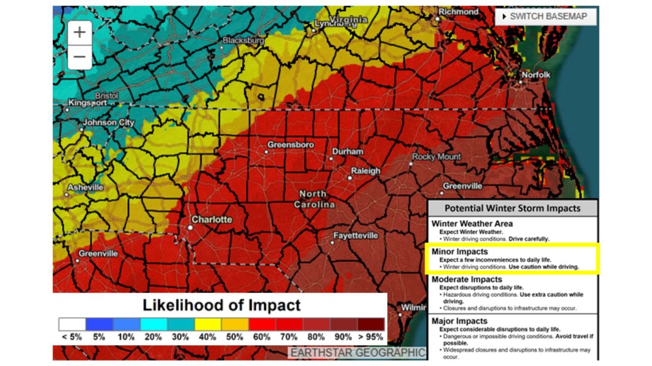 North Carolina and Virginia Weekend Snow Threat Grows as Forecast Confidence Increases for Saturday Impacts