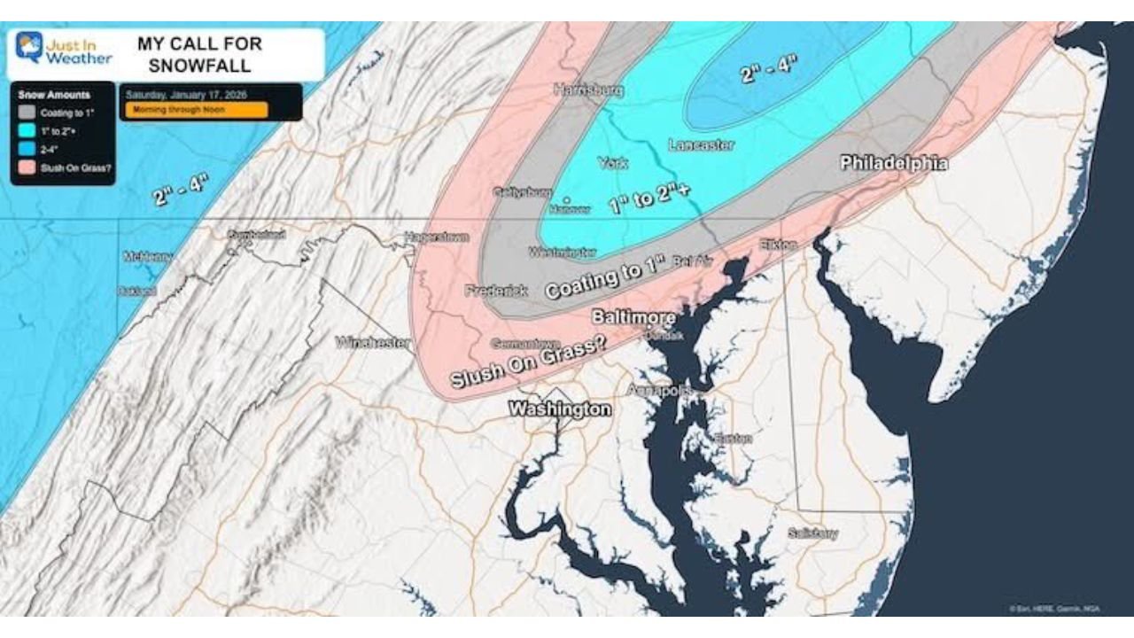 Pennsylvania, Maryland, New Jersey, and Delaware Under Winter Weather Advisory as Saturday Morning Snow Brips 1–3 Inches