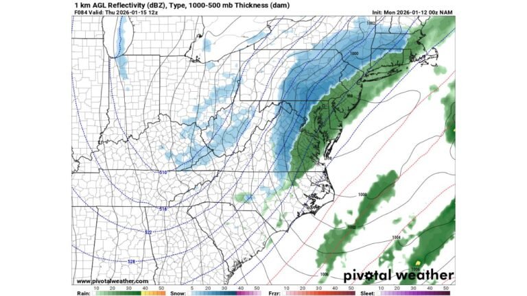Pennsylvania, New York, Massachusetts, Maryland, and New Jersey Could See Late-Week Nor’easter With Snow Axis Inland and Rain Changing to Snow Along the Coast