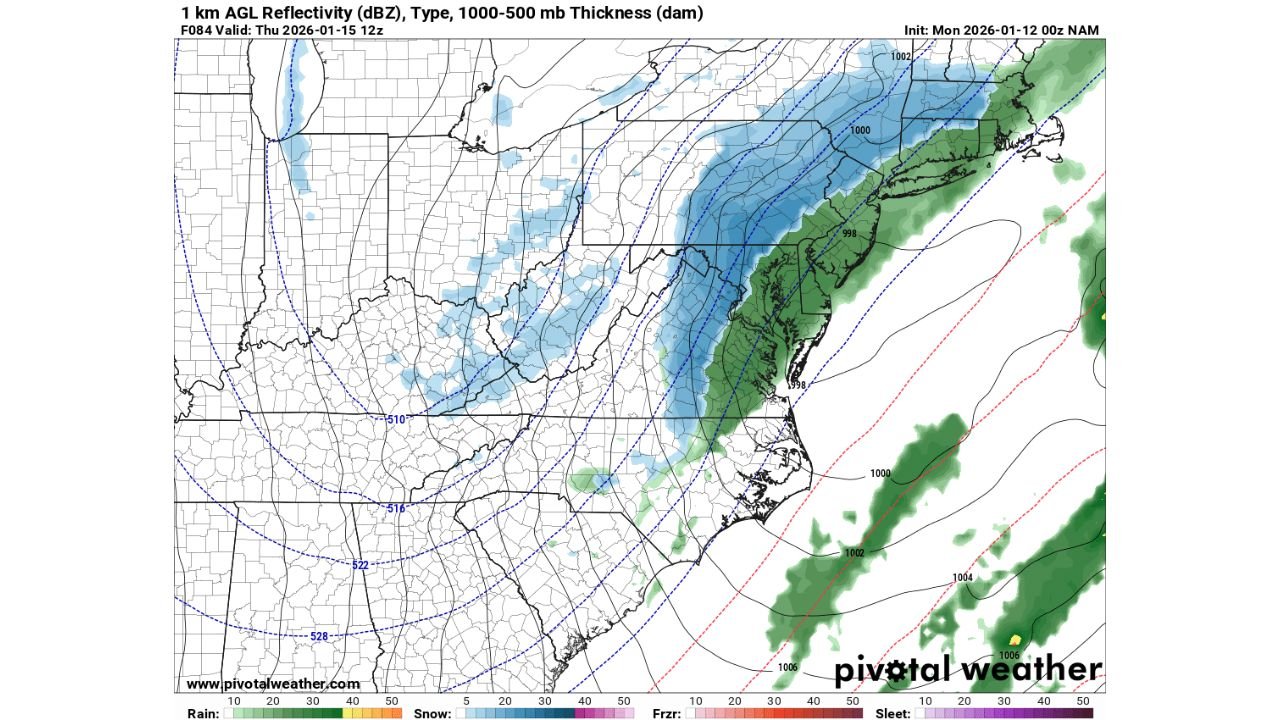 Pennsylvania, New York, Massachusetts, Maryland, and New Jersey Could See Late-Week Nor’easter With Snow Axis Inland and Rain Changing to Snow Along the Coast