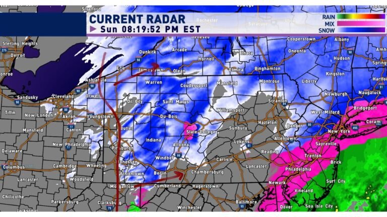 Pennsylvania Snowstorm Winds Down as Back-End Snow Pushes From Western to Eastern PA, Bitter Cold and Additional Snow Showers Follow