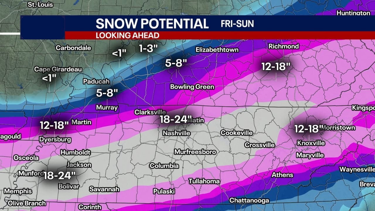 Tennessee, Kentucky, Arkansas, Missouri and North Carolina Face High-Impact Winter Storm With Potential 6–12 Inches of Snow and Dangerous Ice