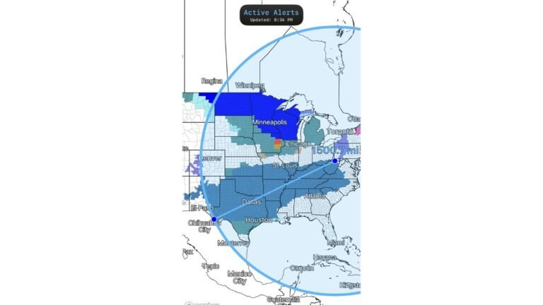 Texas, Oklahoma, Arkansas, Missouri, Illinois, Indiana, Kentucky, Tennessee, Virginia, and West Virginia See Winter Storm Watches Stretch 1,500 Miles as Historic Cold Air Pushes South