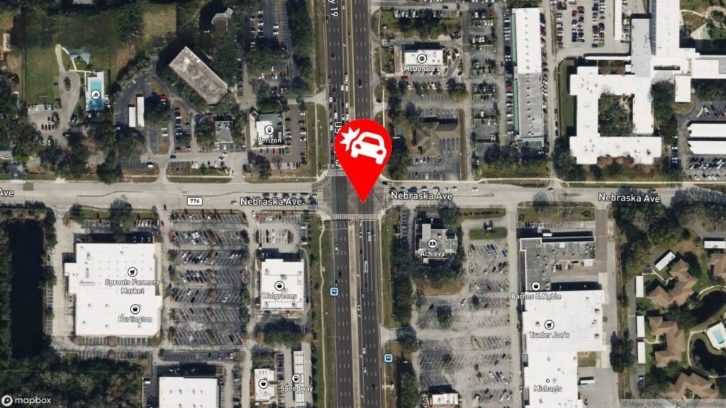 Vehicle Crash Causes Roadblock at US-19 and Nebraska Avenue in Palm Harbor, Pinellas County