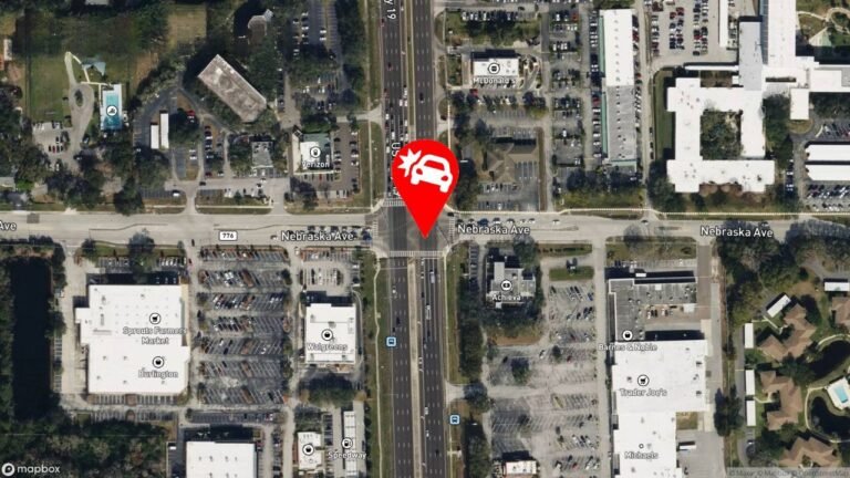 Vehicle Crash Causes Roadblock at US-19 and Nebraska Avenue in Palm Harbor, Pinellas County