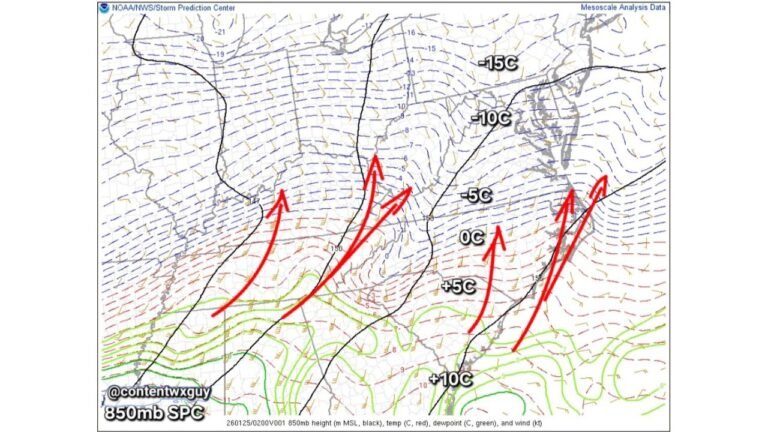 Warm Air Aloft Advances Toward Southern New England, Setting Up Snow-to-Sleet Transition as Coastal Line Holds the Key