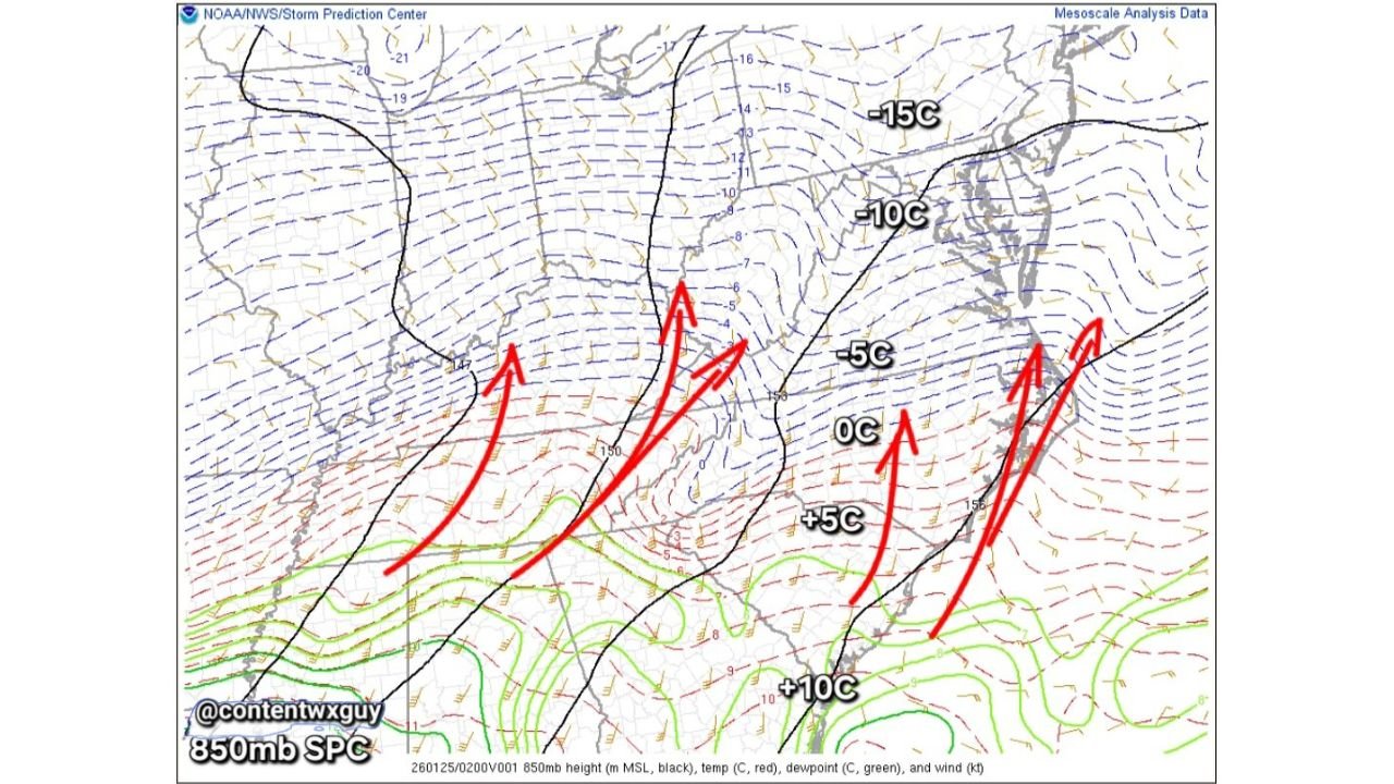 Warm Air Aloft Advances Toward Southern New England, Setting Up Snow-to-Sleet Transition as Coastal Line Holds the Key