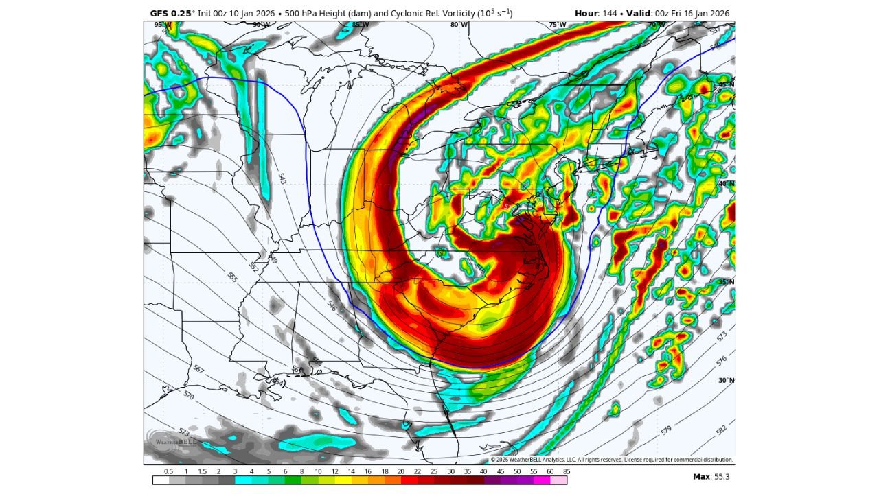Washington DC, Pennsylvania, New York, and New England Could See Major Winter Storm Late Next Week as GFS Hints at High-End Scenario, Confidence Still Low