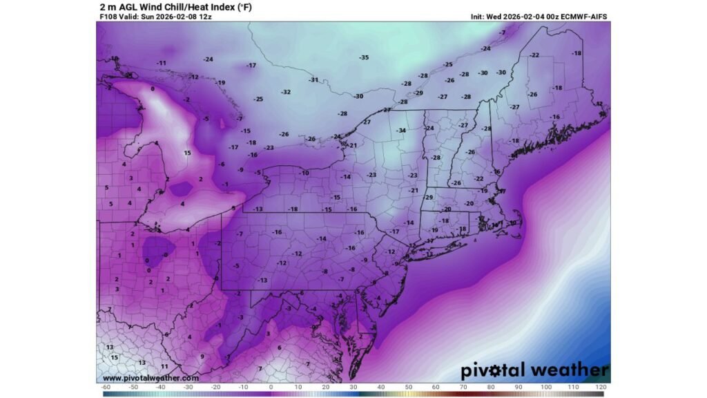 Arctic Airmass Targets New York, Pennsylvania, New Jersey, and New England With Potential Coldest Day of the Season on Sunday