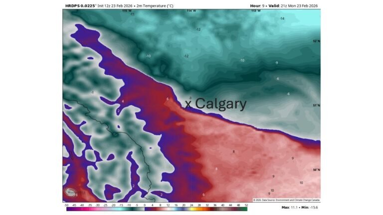 Calgary Split by a Temperature Wall: Pacific Warmth vs Arctic Air Could Deliver 10°C Swings Across Alberta City Today