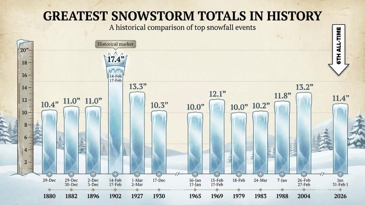 Charlotte Snowstorm Ranks 6th Biggest in City History, Becomes 4th-Largest One-Day Snowfall on Record