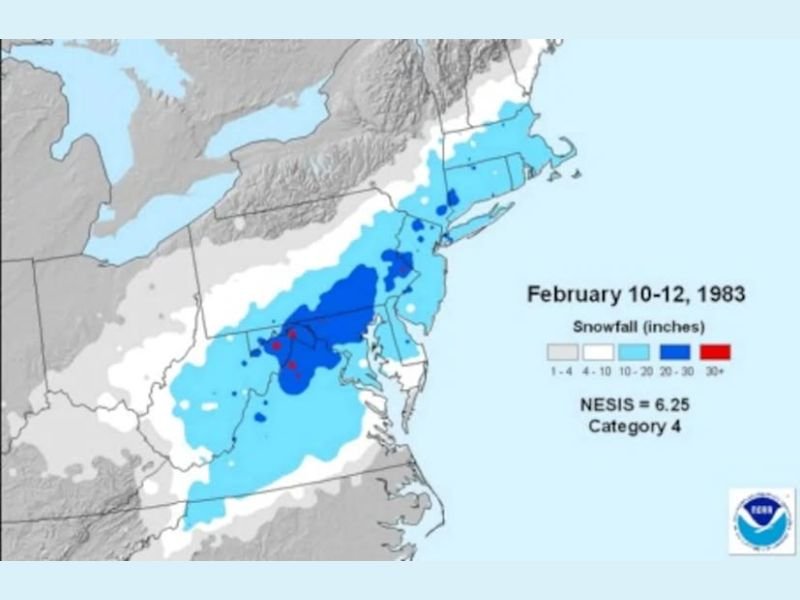 February 10–12, 1983 Megalopolitan Blizzard Buried Pennsylvania, New Jersey, New York and Southern New England Under 10–30+ Inches of Snow