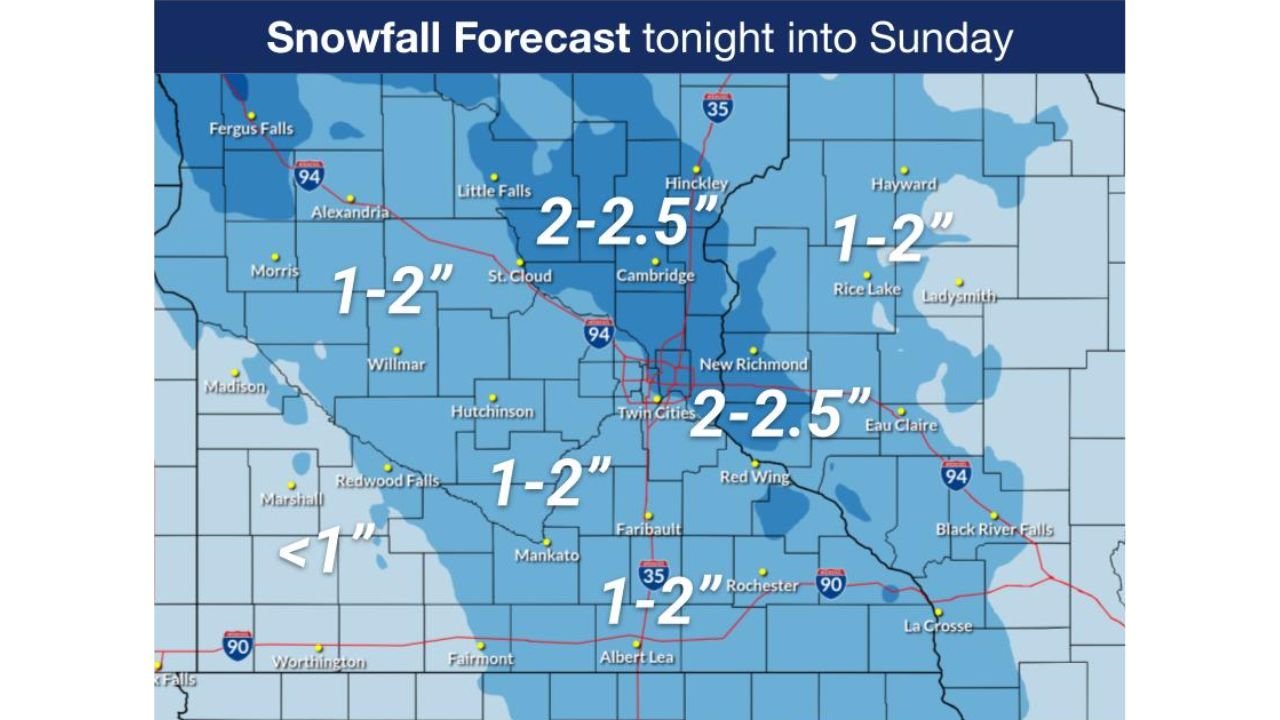 Light Snow and Gusty Winds Set to Reduce Visibility Overnight Across Minnesota and Wisconsin, With Blowing Snow Possible Into Sunday