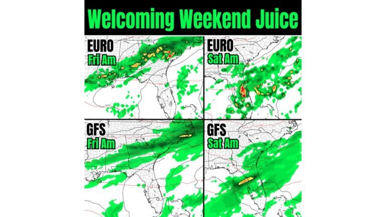 Lingering Weekend Front to Bring 1+ Inch Rainfall to Florida, Georgia and the Carolinas as Slow-Moving System Soaks the Southeast