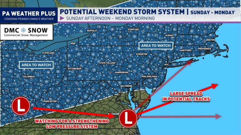 Mid-Atlantic and Northeast on Alert as Potential Sunday–Monday Winter Storm Targets Pennsylvania, New Jersey, New York and New England