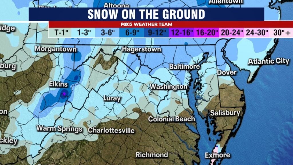 Nearly Three Weeks After One Major Storm, 6–12 Inches of Snow Still Covers Washington, Baltimore and the Shenandoah Valley While West Virginia Mountains Hold Over a Foot