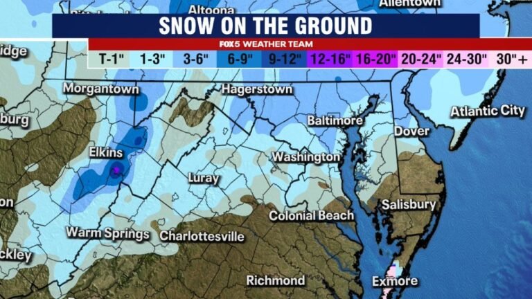 Nearly Three Weeks After One Major Storm, 6–12 Inches of Snow Still Covers Washington, Baltimore and the Shenandoah Valley While West Virginia Mountains Hold Over a Foot