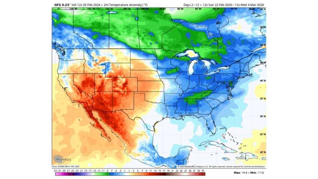Nebraska to New York Snow Surge? GFS Model Shows Heavy Snow Across Montana, Minnesota, Michigan and a Deep Freeze in Pennsylvania and New England Over Next 15 Days