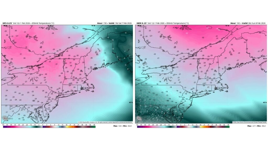 New York, New England, Pennsylvania, and New Jersey Could Face an Even Colder Arctic Blast Next Weekend After Brief Midweek Moderation