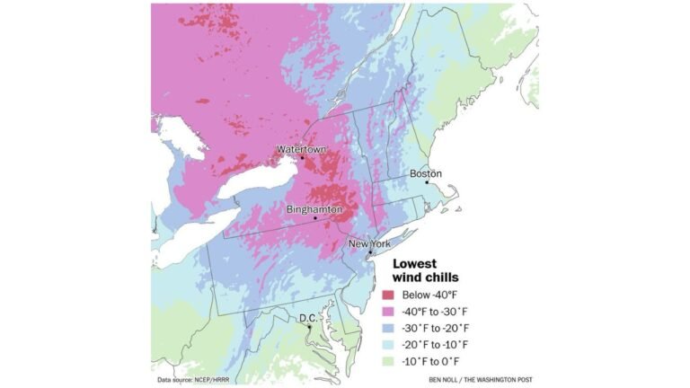 Northeast Braces for Dangerous Arctic Wind Chills to -40°F, With -50°F Possible at Hunter Mountain in New York