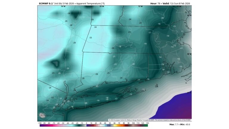 Northeast Cold Wave Targets New York, Massachusetts, Connecticut, Vermont, and Maine With Dangerous Wind Chills This Weekend