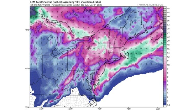 Philadelphia Snow Forecast Swings From 24 Inches to a Coating as Models Clash on Sunday Storm Track Across Pennsylvania, New Jersey and New York