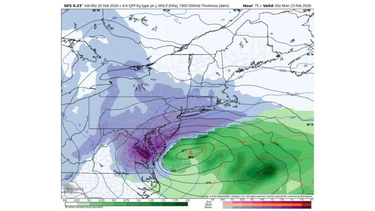 Potential Nor’easter Could Bring Heavy Snow to New York, New Jersey, Pennsylvania and New England From Sunday Into Monday