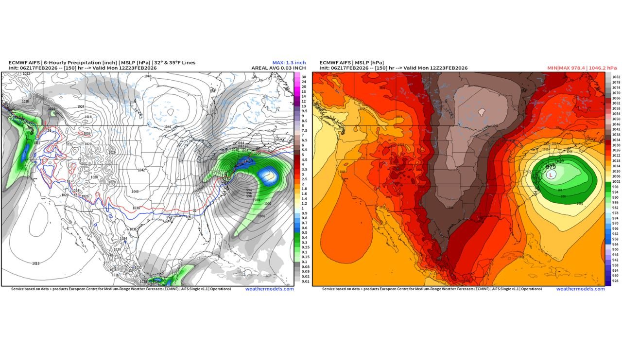Powerful Coastal Storm Could Explode Off Mid-Atlantic and New England Sunday, 50/50 Shot at Major Snow From Washington, D.C. to Boston