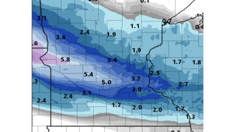 Saturday Clipper Snow Track Wobbles South Across Minnesota and Wisconsin, Leaving Minneapolis–St. Paul Forecast in Flux With 2–4 Inches Possible