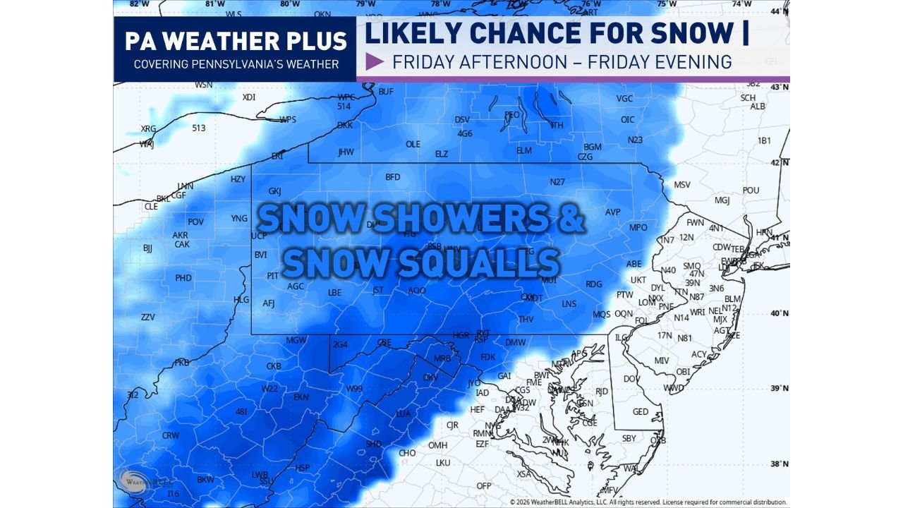 Snow Squalls and Arctic Front Threaten Western, Central, and Eastern Pennsylvania Ahead of Dangerous Cold Blast