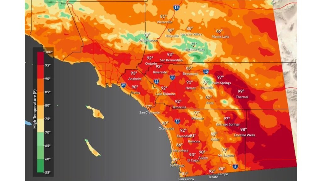 Southern California Braces for Record-Breaking Heat Friday as Temperatures Soar into 90s and Near 100 in Desert Areas