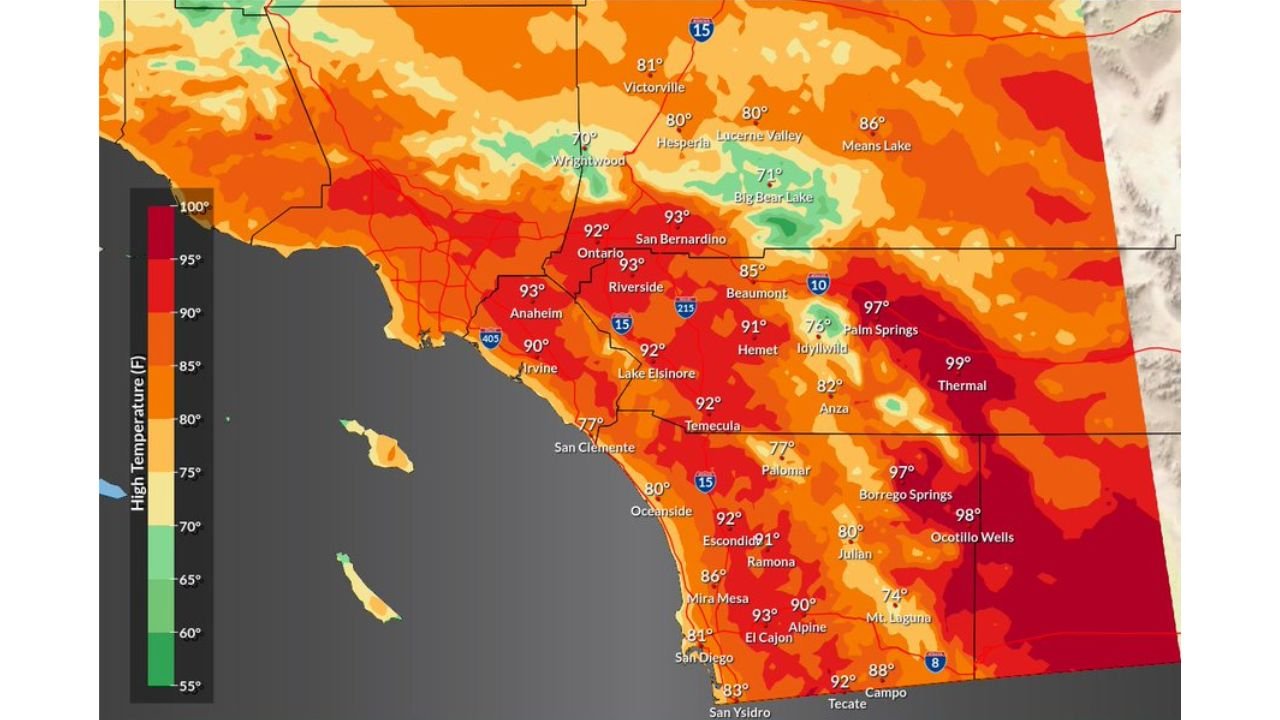 Southern California Braces for Record-Breaking Heat Friday as Temperatures Soar into 90s and Near 100 in Desert Areas