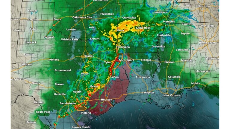 Texas, Louisiana and Southwest Oklahoma Brace for Tornado Risk as Intensifying QLCS Targets Houston, Shreveport and East Texas Corridor