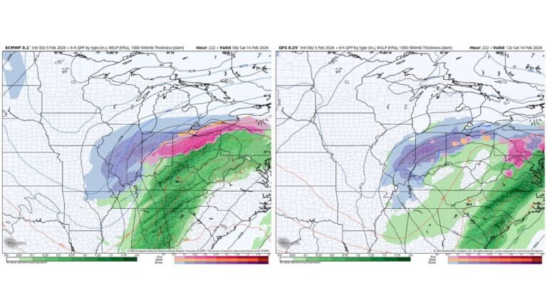 Valentine’s Day Weekend Winter Storm Signals Emerge Across Midwest and Ohio Valley as Models Hint at Snow, Ice, and Rain Mix