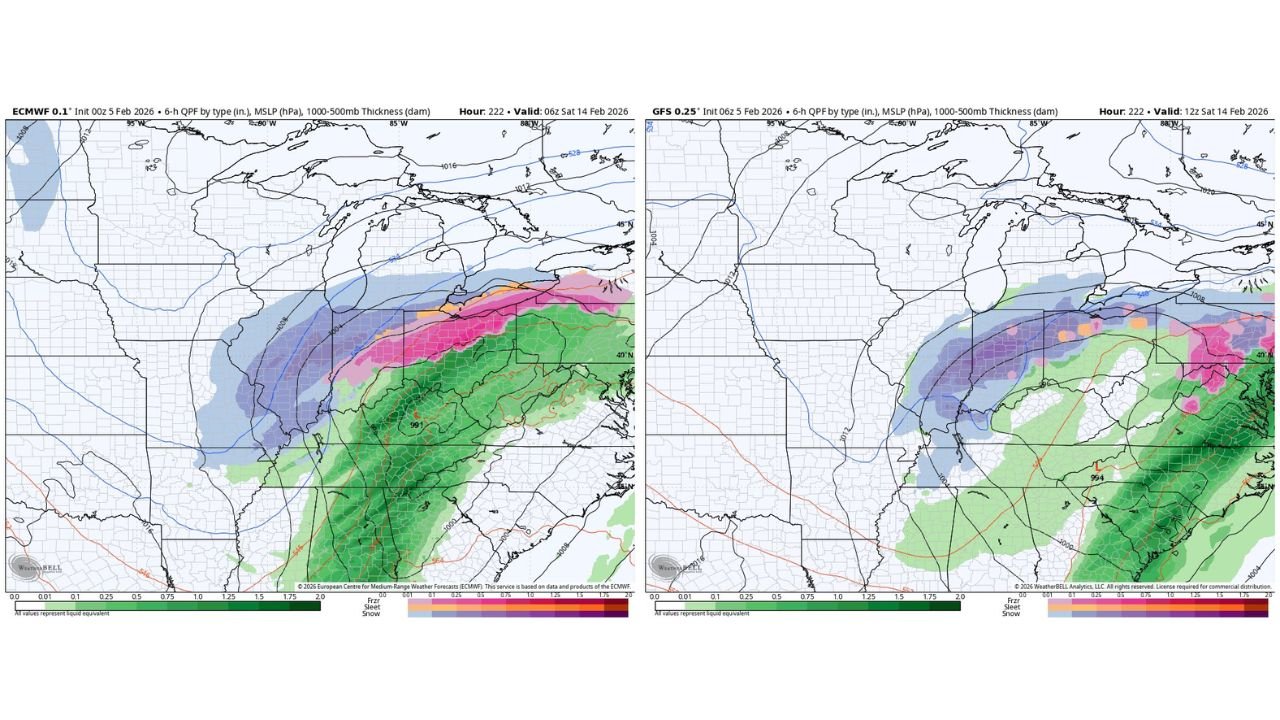 Valentine’s Day Weekend Winter Storm Signals Emerge Across Midwest and Ohio Valley as Models Hint at Snow, Ice, and Rain Mix