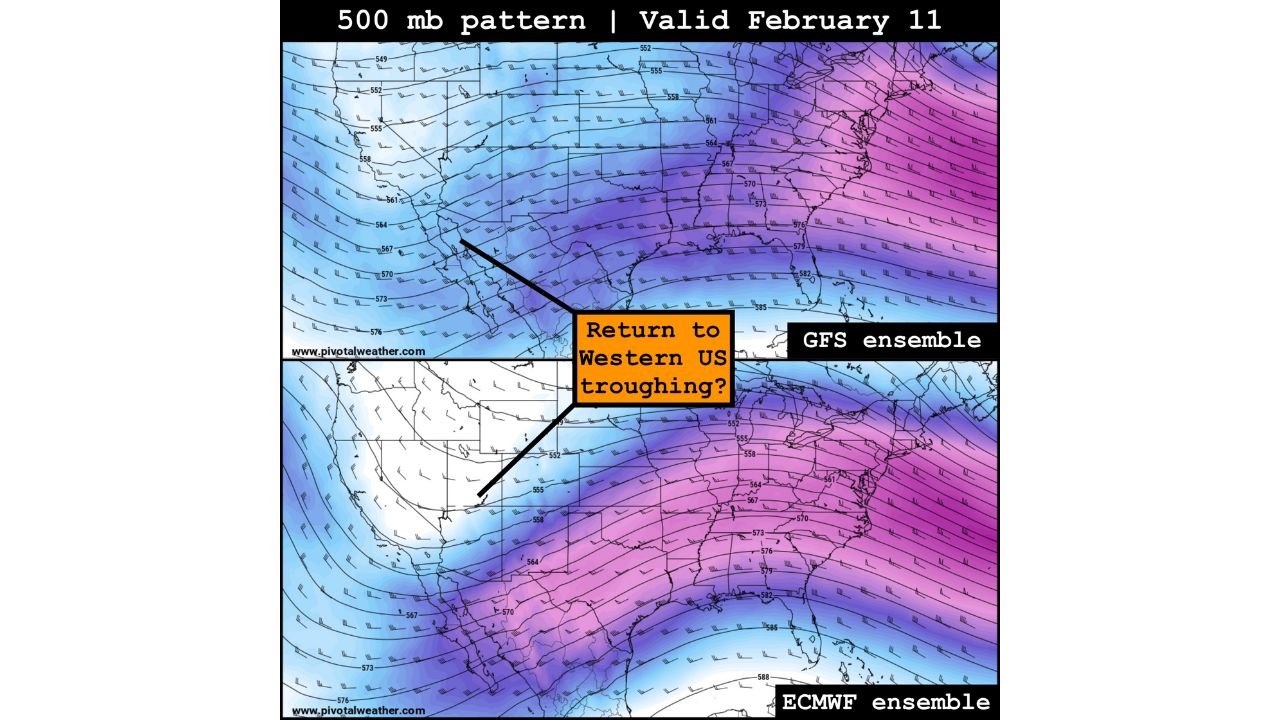 Western U.S. Trough May Return in Mid-February, Signaling Wetter Pattern for Arkansas and the Central Plains