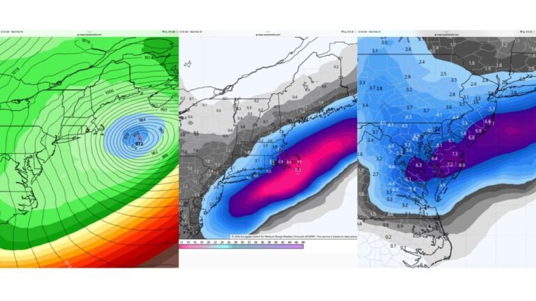 Westward Shift in 6Z Euro AI Storm Track Brings 4–8” Snow to DC–Baltimore Corridor and 6–10” From Boston to Cape Cod