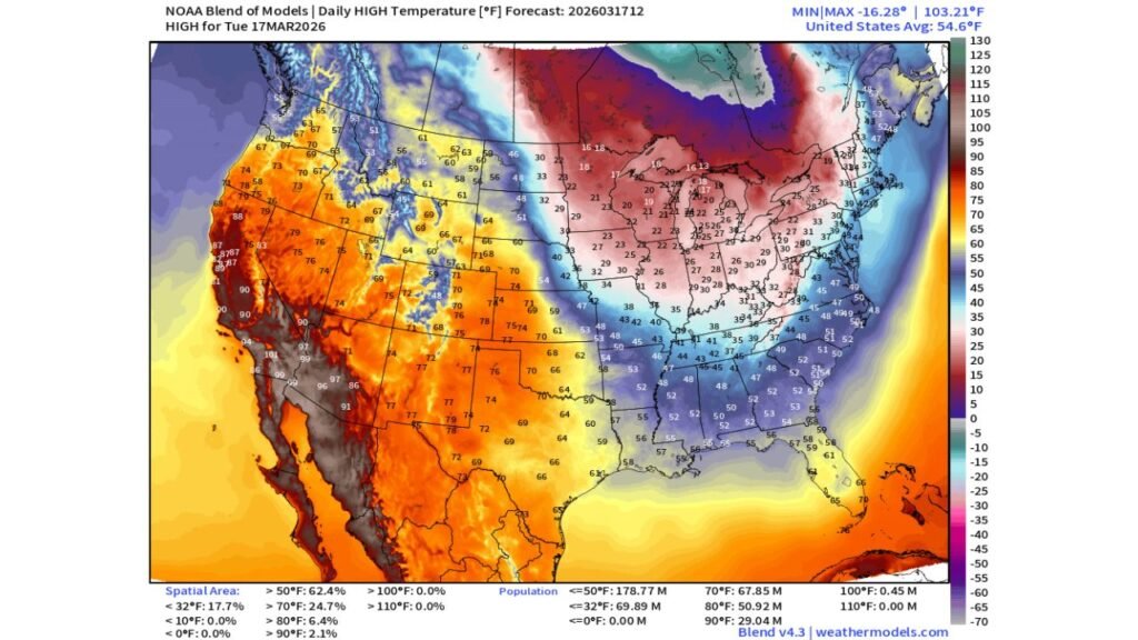Arizona California Heat Dome Collides With Minnesota Great Lakes Polar Cold as 95 in Phoenix and 20 in Minneapolis Split the Nation in Extreme Weather Clash