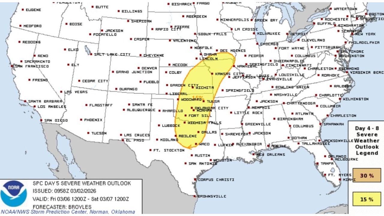 Central Kansas and Central Oklahoma Targeted for Possible 30% Enhanced Severe Risk Friday as Multi-Day Plains Outbreak Eyes Arkansas Next