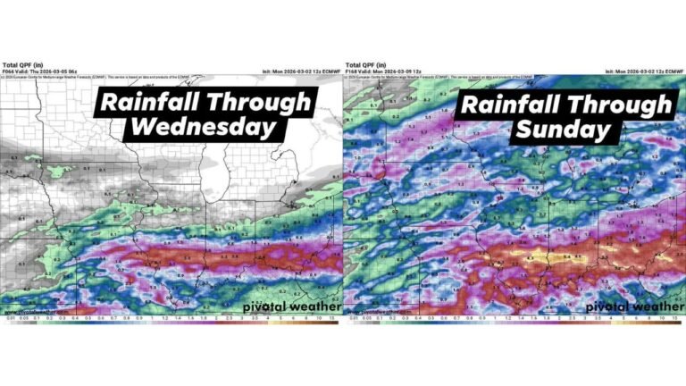 Central and Southern Illinois Brace for Multiple Rounds of Heavy Rain and Strong Storms as 3–5 Inches Fall South of I-70 Through the Weekend