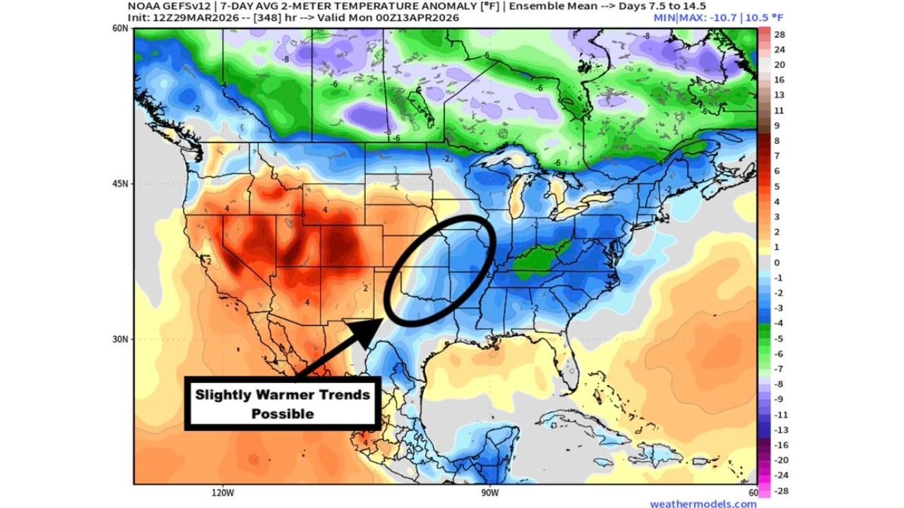 Energy Markets Watch April 6 to 12 as Heating Degree Days Approach Average With Strong Cold Front and GEFS Models Signal Slightly Warmer Trends Possible for Central United States