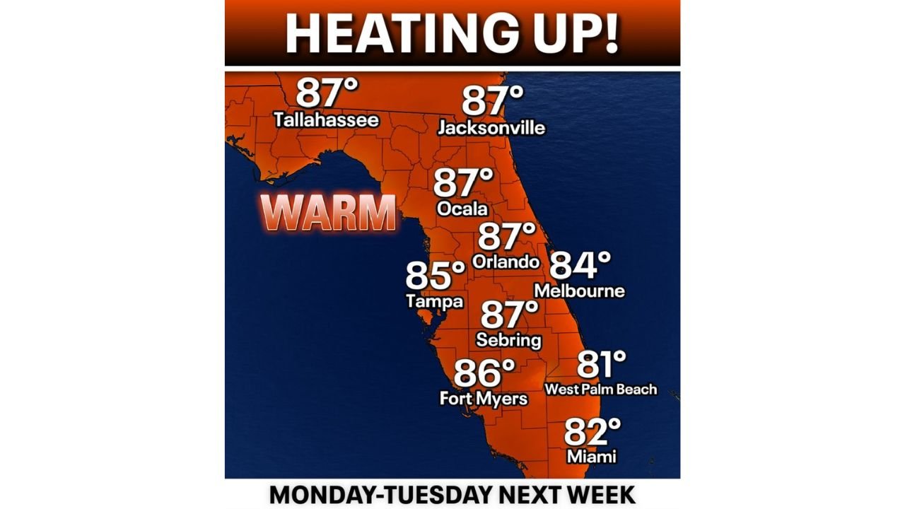 Florida Weather Flip as Chilly Conditions Give Way to 80s Heat in Orlando Tampa Miami and Jacksonville Early Next Week
