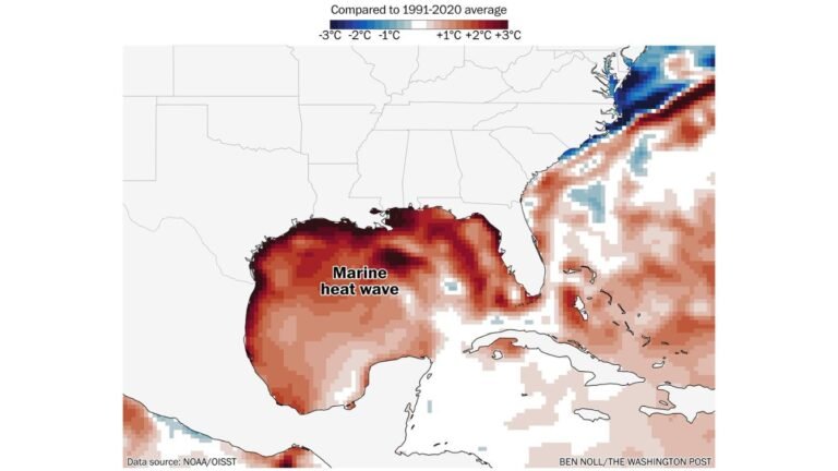 Gulf Marine Heat Wave Surges 10°F Above Normal, Potentially Supercharging Severe Storms Across the Plains and Midwest