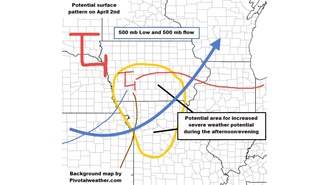 Illinois, Missouri, Arkansas and Louisiana Face Increasing Severe Weather Risk Thursday April 2 as Deep Moisture and Strong Wind Shear Target the Midwest Down to the Gulf Coast