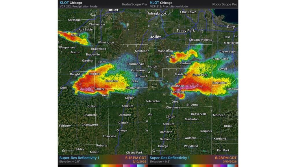 Illinois Tornado Event: Kankakee, Peotone, and Grant Park Supercell Rapidly Intensifies Into Violent EF3 Tornado